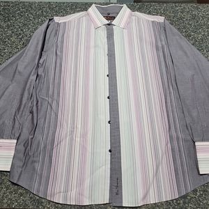 VTG Ben Sherman Beautiful Men Striped Dress Shirt XL XXL VINTAGE
